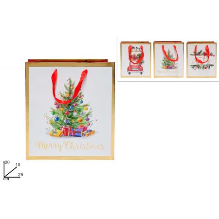 CADEAUTAS MULTI KERSTBOOM 3ASS 25*20*10CM