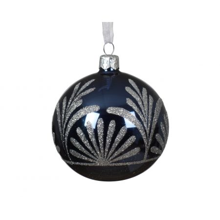 Kerstballen glas nachtblauw dia8cm