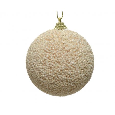 Kerstbal foam glitter beads parel dia10cm