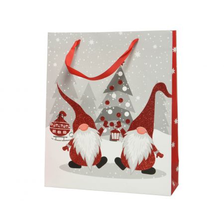 Giftbag papier met handvat fsc 100% rood/kleur(en) L.16cm x W.42cm x H.48cm