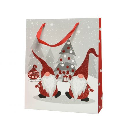 Giftbag papier met handvat fsc 100% rood/kleur(en) L.18cm x W.50cm x H.72cm