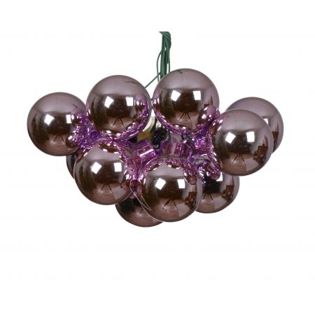 Kerstballen op draad glas fris lila dia2.5cm