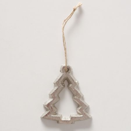 Decoratieve hanger Fenyo, Kerstboom, L 6 cm, H 4,6 cm, Glans