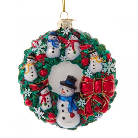 3.25"NOBLE GEMS SNOWMAN WREATH ORN