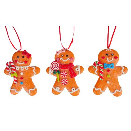 3.3"H CLAY DOUGH GINGERBREAD ORNA X 3.