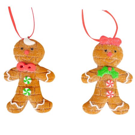 3.375"H CLAY DOUGH GINGERBREAD ORNA X 2.